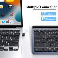 Clavier Bluetooth ultra-fin 78 touches, profil bas, mini, portable, sans fil, pour ordinateur portable MAC, tablette, arabe, allemand, espagnol