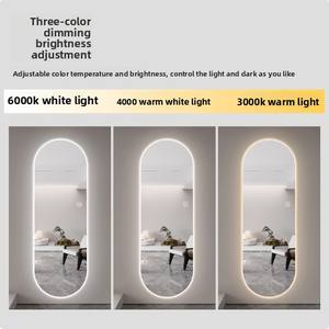 กระจกเต็มตัวแบบไร้ขอบพร้อมไฟ LED วงกลม ปุ่มสัมผัสเดียว สำหรับร้านทำผมหรือร้านขายเสื้อผ้า - Product Image 2