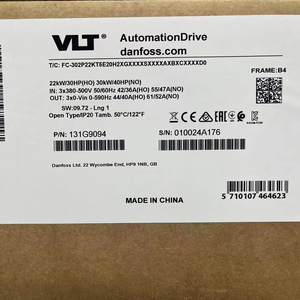 Dan-foss 131G9094 |   Variateur de fréquence VLT AutomationDrive 22kW (30HP) 380-500V IP20 avec circuits imprimés (PCBs) revêtus, haute performance, modèle FC-302P22KT5 - Product Image 1
