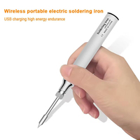 Puissance 8~10 Watts Température réglable 620 ℉ ~840 ℉   Kit d'outils de fer à souder électronique sans fil rechargeable mini USB