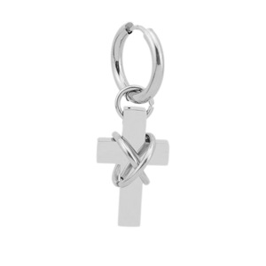 Nouvelles Boucles d'Oreilles Pendante Croix Personnalisées Design Niche 2026 Style Simple Unisexe en Acier Inoxydable Bijoux Tendance Vente en Gros - Product Image 6