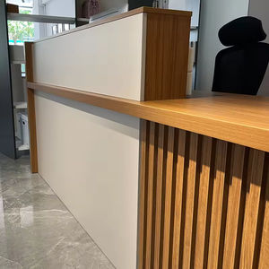 Mostrador de Recepción Moderno <span class=keywords><strong>y</strong></span> Lujoso Personalizado, Muebles de Oficina, Recepción con Revestimiento de Madera para Salón, <span class=keywords><strong>Spa</strong></span>, Comercio Minorista, <span class=keywords><strong>Hotel</strong></span> - Product Image 5