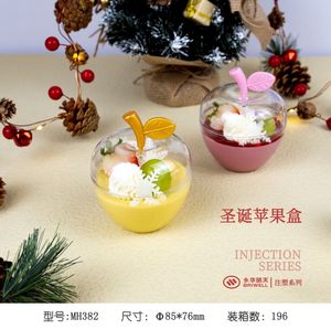 Giáng sinh cứng dùng một lần nhựa Mousse Apple ly rõ ràng <span class=keywords><strong>Fancy</strong></span> món tráng miệng <span class=keywords><strong>container</strong></span> với màu hồng Vàng Vàng Màu Đỏ - Product Image 2