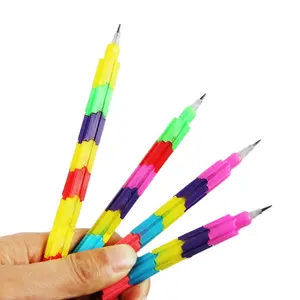 积木铅笔办公学校多功能8色彩色堆垛机交换铅笔