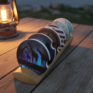 Sous-verres en céramique blanche personnalisables en gros, sous-verres ronds non émaillés à faire soi-même, sous-verres absorbants avec dos en liège, sous-verres vierges économiques - Product Image 1