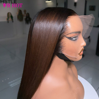 Pelucas de Cabello Humano Brasileño Remy 100% Virgen Indio, con Frente de Encaje HD Completo sin Pegamento, 13x6, al por Mayor, con Cutícula Alineada