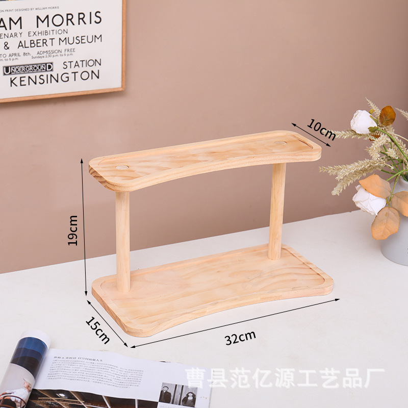 Two-tier 30cm storage rack [Natural wood color]