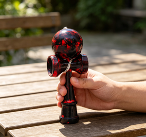 Ensemble de Kendama en bois personnalisé en usine, deux styles, finition craquelée colorée, pour enfants et adultes, jeu d'adresse - Product Image 2