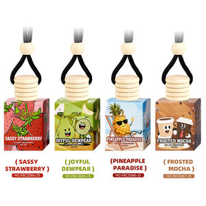 Ambientador colgante para coche con aroma a fresa, botella de vidrio de 8ml, difusor de aceite esencial para coche, accesorio de aromaterapia líquida con cuerda - Product Image 5