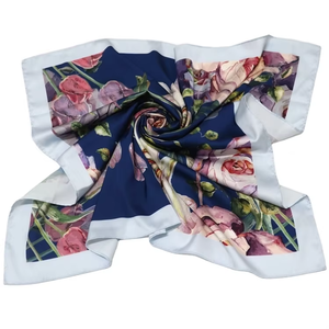 100% tinh khiết lụa vuông khăn cho phụ nữ tùy chỉnh logo và thiết kế kỹ thuật số in được của riêng bạn mô hình chiếc khăn - Product Image 3