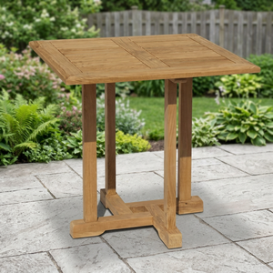 Mesa de Comedor Plegable de Madera de Teca Sólida, Moderna, Cuadrada, Resistente, para Exteriores, Cocina, Sala de Estar, Parque, Apartamento - Product Image 3