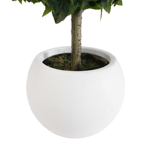 Arbres topiaires artificiels en pot 110 cm, 2 boules en PE/bois enduit résistant aux UV, verdure <span class=keywords><strong>laurier</strong></span>, décoration maison et bureau - Product Image 5