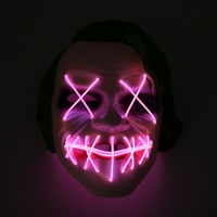 Masque Lumineux en PVC pour Fête d'Halloween et Carnaval, Thème Horreur Amusant, Tête de Chou Blanc, Unisexe Tous Âges, Spécial Importation Transfrontalière EL