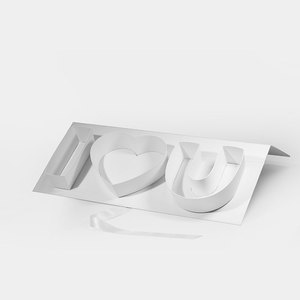 Idea per l'imballaggio di fiori di san valentino bianco Premium ti amo scatole a forma di lettera riempite - Product Image 6