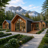Casa Modular Prefabricada con Estructura de Acero Ligero y Aislamiento, Arquitectura Contemporánea Tipo Granero, para Hoteles, Resorts o Retiros Familiares