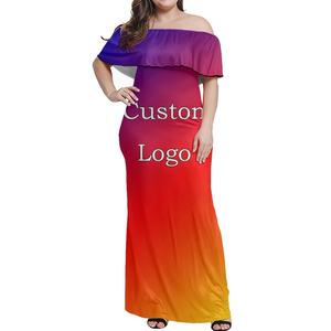 <span class=keywords><strong>Polynésie</strong></span> française chaude <span class=keywords><strong>Tahiti</strong></span> Couples correspondant hors épaule robe chemisier costume à manches longues revers chemise à volants robe ensemble Maxi jupes - Product Image 4