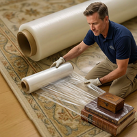 Film de protection en PE pour tapis, facile à déchirer sans laisser de résidus adhésifs, ignifuge