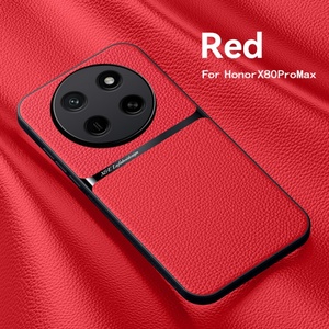 Funda Protectora de Lujo para Honor <span class=keywords><strong>X80pro</strong></span> Max, Textura de Cuero, Tacto Sedoso, TPU Mate, PC, Soporte Magnético para Auto, Antiarañazos - Product Image 1