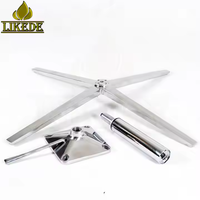 Base de chaise pivotante en aluminium robuste 830 mm 4 étoiles, finition chrome poli, réglable en hauteur pour canapé, bureau, extérieur, atelier, mobilier