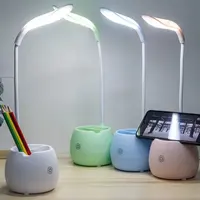 LED Desk Lamp with Pen Holder, Rechargeable, Eye-Caring