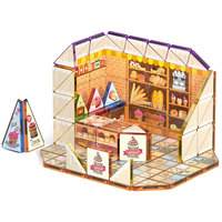 Magnetische Bausteine Lernspielzeug Simulierte Szene DIY Miniaturhaus Kuchen-Bausteine Set Tragbares Geschenk