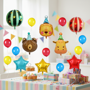 17 Globos de Látex Rojos, Azules y Amarillos de 22 Pulgadas, Globos de Papel de Aluminio con Diseño de Estrellas 4D, Globos de <span class=keywords><strong>Circo</strong></span> <span class=keywords><strong>para</strong></span> Decoración de Fiestas de Cumpleaños y Carnavales - Product Image 2