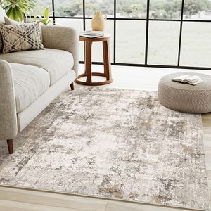 Washable Area <strong>Rug</strong> Neutral Abstract Entryway <strong>Kitchen</strong> Non Slip Low Pile <strong>Throw</strong> <strong>Rug</strong> Living Room Bedroom Indoor Doormat Soft Carpet - Product Image 2