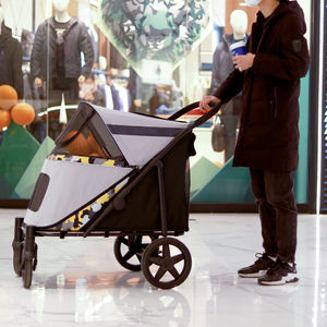 बड़े पालतू घुड़दौड़ के लिए कुत्ता घुमक्कड़ घुमक्कड़ <span class=keywords><strong>4</strong></span> पहिया और भंडारण अंतरिक्ष के साथ सांस पशु घुमक्कड़ पालतू गाड़ी - Product Image 3