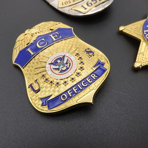 Badge de sécurité 3D en métal personnalisé par le fabricant, emblème de sécurité plaqué or, argent, cuivre, badge de garde privé - Product Image 4