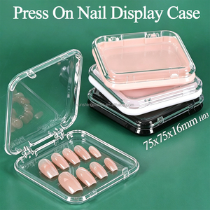 Boîte d'emballage transparente SUNSHING pour faux ongles, conteneur vide pour rangement d'ongles et de capsules, présentoir carré en acrylique pour bijoux - Product Image 1