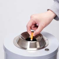 Cendrier public extérieur commercial en fer, avec poteau et bac à cendres, à poser au sol, pour l'élimination des cigarettes, conception sans fumée