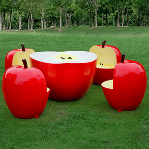 Sillas de Resina Personalizadas con Forma de Manzana, Adornos para Asientos en Centros Comerciales y Parques - Product Image 1