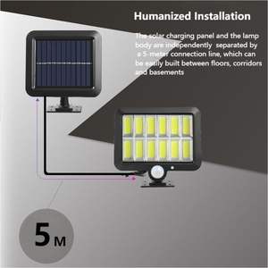 庭の壁ライトガレージセキュリティヤードランプ,モーションセンサー充電式ソーラーガーデンランプ屋外防水 - Product Image 5