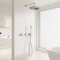 Ensemble de douche encastré en cuivre brossé doré et gris bronze avec robinet en céramique, buse de plafond encastrée à montage encastré, jet de pluie doux