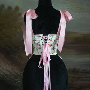 2025 nouvelles dames <span class=keywords><strong>petit</strong></span> Floral Fishbone Corset Satin Spandex 3D motif sans couture <span class=keywords><strong>haut</strong></span> Corset <span class=keywords><strong>Bustier</strong></span> avec dos cravates tailles 3XL 4XL - Product Image 3