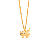 Collier tendance en argent sterling 925 avec pendentif chaton souriant, bijoux pour femmes, cadeau pour filles, texture délicate, vente en gros