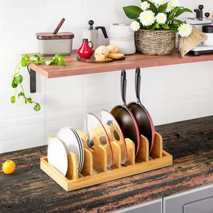 Wooden Multifunctional Kitchen Rack Household Desktop Storage for Frying <b>Pan</b> Plate & Drying Rack for Dinnerware - Product Image 4