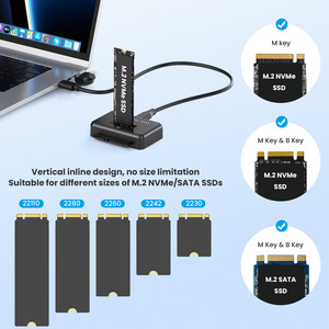 Lector de SSD E-yield M.2 NVMe SATA Tipo C 3.1, Diseño Vertical en Línea para 22110 2280 2260 2242 2230 - Product Image 1