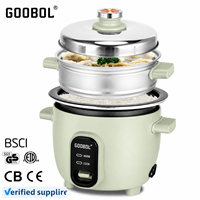 Cuiseur à riz et cuiseur vapeur électrique portable mini >6L en alliage d'aluminium avec contrôle mécanique du minuterie, chauffage par le bas et revêtement antiadhésif