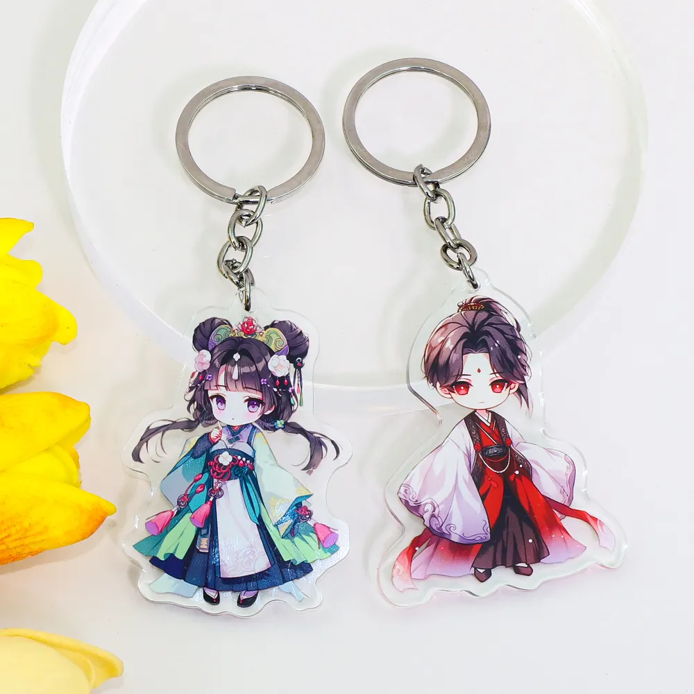 Manufacture Double Side Custom Printed Transparent Holographic Charms Make Your Own Acrylic Keychain with Anime