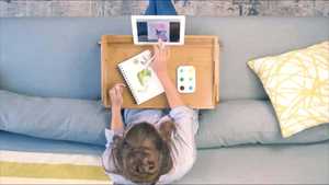 <span class=keywords><strong>Plateau</strong></span> de petit déjeuner en bambou massif naturel Table de lit pliante Plateaux de service portables avec support pour téléphone et tablette - Product Image 4