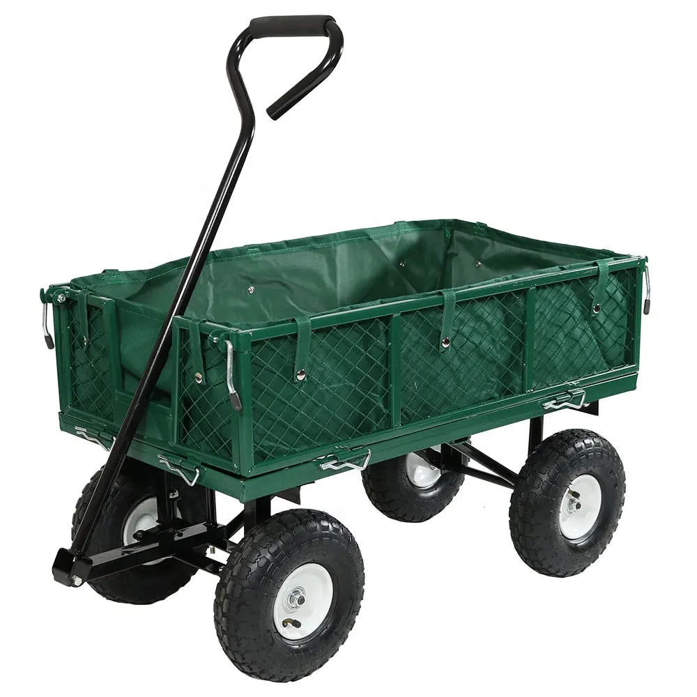 Apparatuur Wagon Staal Winkelwagen Pull Carry Tuin Winkel Yard Duurzaam Utility Tool Wagon
