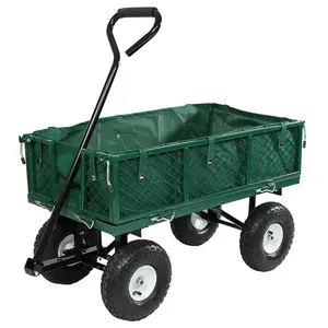 Attrezzatura carro carrello in acciaio Pull Carry Garden shop Yard durevole Utility Tool Wagon