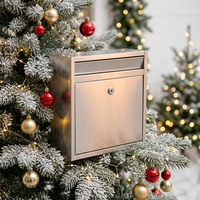Boîte aux lettres extérieure autoportante en acier inoxydable blanc, étanche et durable, avec finition brossée