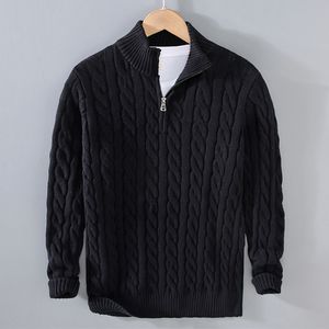 Maglione da <span class=keywords><strong>Uomo</strong></span> 100% Cotone Biologico Certificato GOTS con Collo Alto, Zip, Maniche Lunghe e Polsini <span class=keywords><strong>a</strong></span> <span class=keywords><strong>Costine</strong></span> - Product Image 4