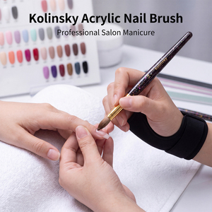 Juego de 9 Pinceles de Uñas Kolinsky de Primera Calidad con Mango Negro Brillante para Manicura Acrílica, Salón y Uso Personal - Product Image 4