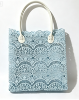 Sac de plage rectangulaire en dentelle crochetée imperméable, cabas ajouré en dentelle, sac à bandoulière, sac à main