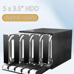 Unestech ST3550B Boîtier de disque dur en aluminium à 5 baies 3,5'' avec 3 baies pour lecteurs optiques 5,25'' - Origine Guangdong 5 baies à échange à chaud - Product Image 5