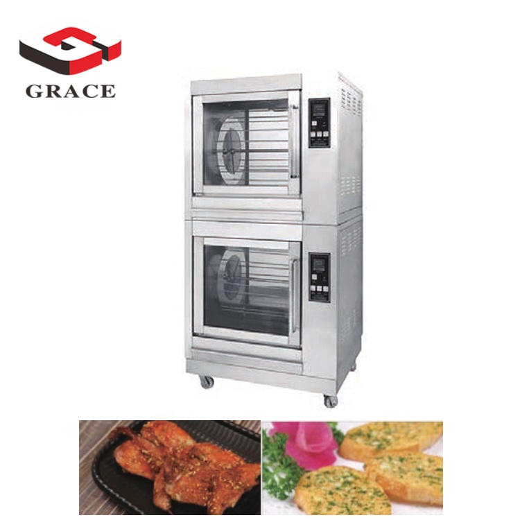 ग्रेस सीई वाणिज्यिक स्टेनलेस स्टील बिजली चिकन घूर्णन Rotisserie