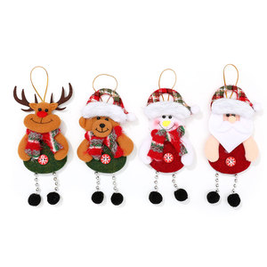 Nouvelles décorations de Noël transfrontalières : pendentifs colorés en forme de poupée et boule noire pour sapin de Noël, petits ornements - Product Image 5